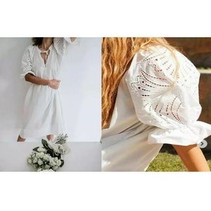 H&M white poplin dress NWT